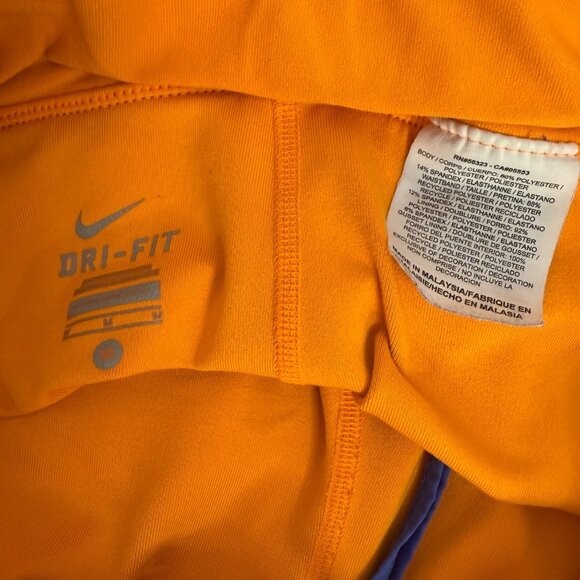 Nike Dri-Fit Blue Athletic Skort With Orange Liner & Gray Waistband Womens Sport - Picture 5 of 8